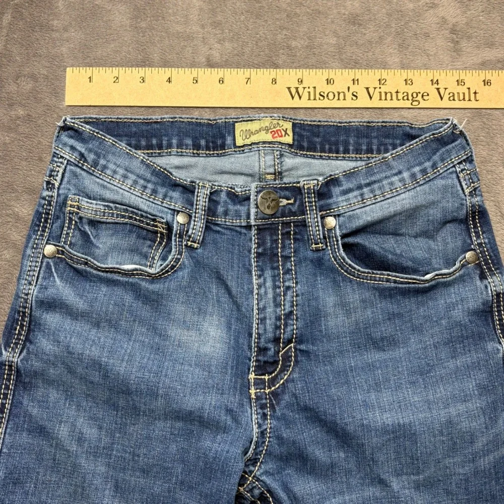 Wrangler Jeans Mens 30 Blue 20X Style 42 Vintage Boot Slim Fit Western Denim